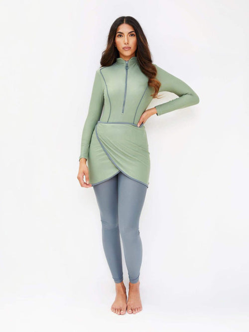 3pcs Women Muslim Swimwear Long Sleeve Swimsuit Muslimah Swimming