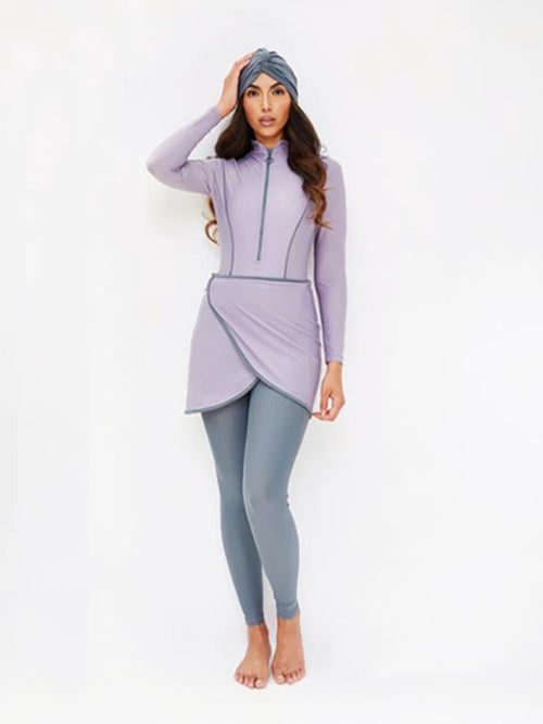 3pcs Women Muslim Swimwear Long Sleeve Swimsuit Muslimah Swimming