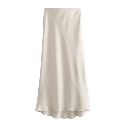 TRAF Woman 2024 Satin Skirt Women High Waist Long Skirts For Women